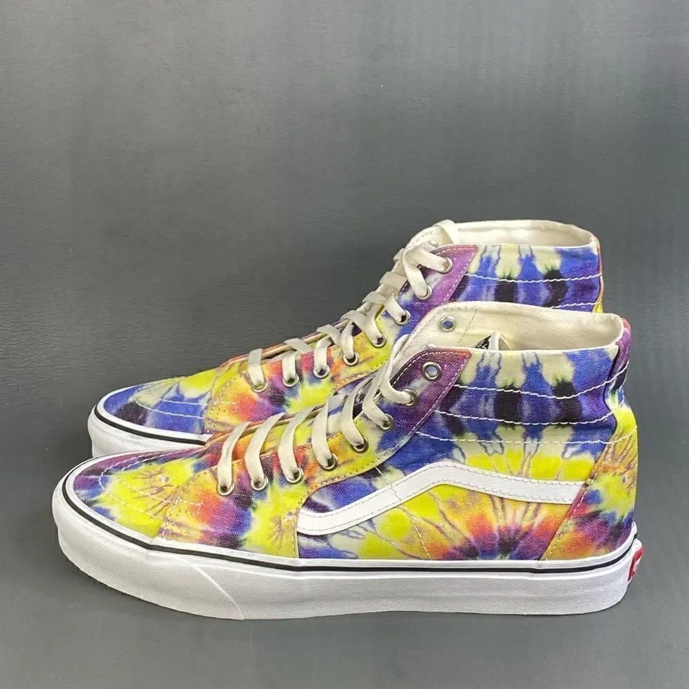 Vans Sk8-Hi Tapered Skate sneaker Tie Dye Hippie Clown Psychedelic men 11.5